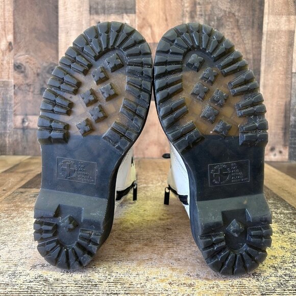 Dr. Martens Jadon Side Zip Patent Leather White Platform Combat Boots Womens 7 - Picture 2 of 12